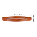 Round Natural Wood Serving Tray Wooden Plate Tea Food Server Dishes Water Drink Platter 24 cm - Extra Image