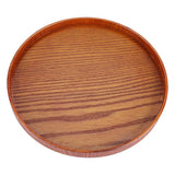 Round Natural Wood Serving Tray Wooden Plate Tea Food Server Dishes Water Drink Platter 27cm