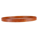 Round Natural Wood Serving Tray Wooden Plate Tea Food Server Dishes Water Drink Platter 27cm - 45-Degree Angle