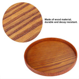 Round Natural Wood Serving Tray Wooden Plate Tea Food Server Dishes Water Drink Platter 33cm