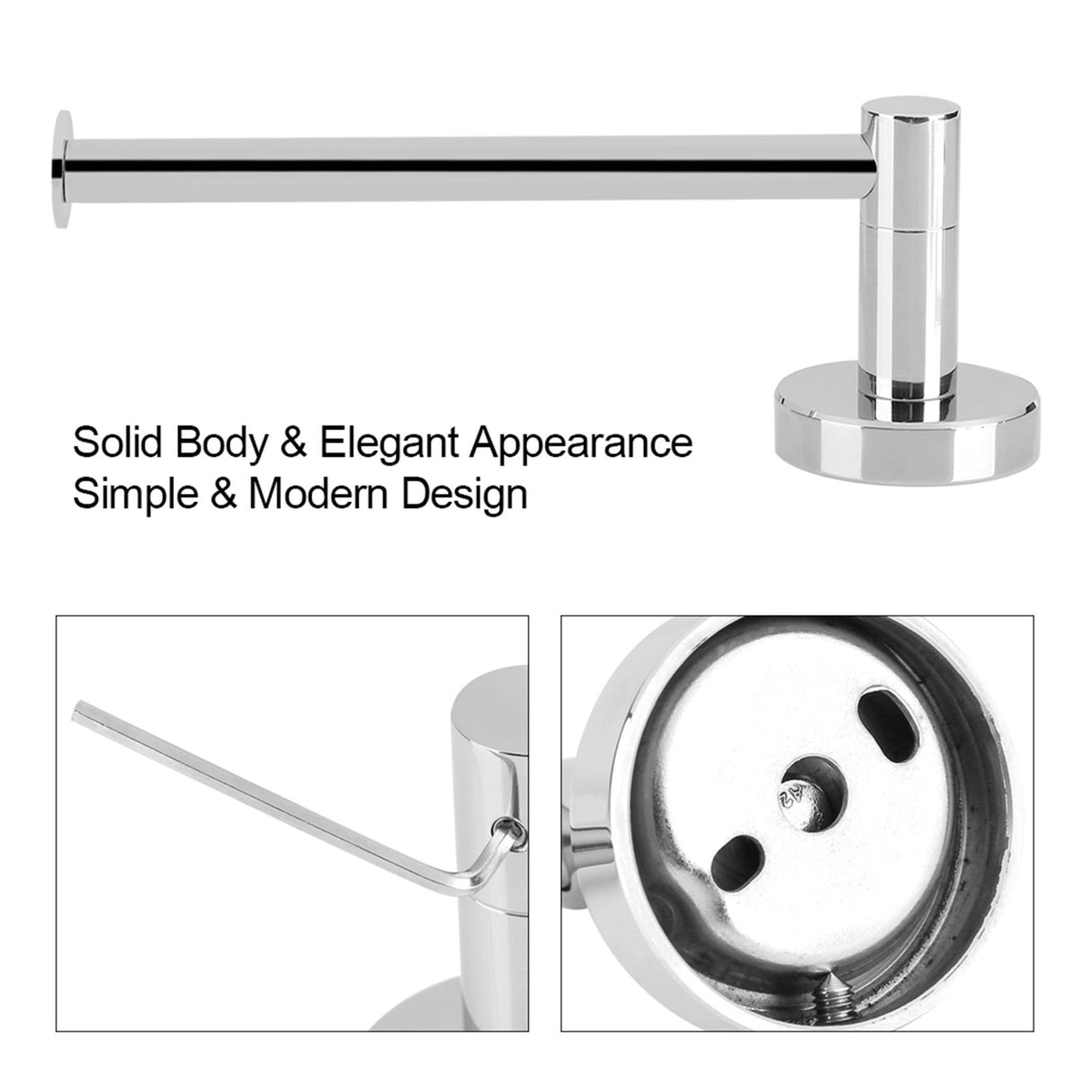 304 Stainless Steel Bathroom Paper Roll Holder Wall Mounted Rack Toilet Accessory Attachment