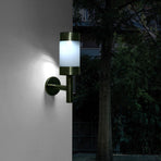 2Pcs Stainless Steel LED Solar Power Wall Mount Light Outdoor Garden Yard Sensor Lamp, Solar Powered