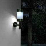 2Pcs Stainless Steel LED Solar Power Wall Mount Light Outdoor Garden Yard Sensor Lamp - Side View