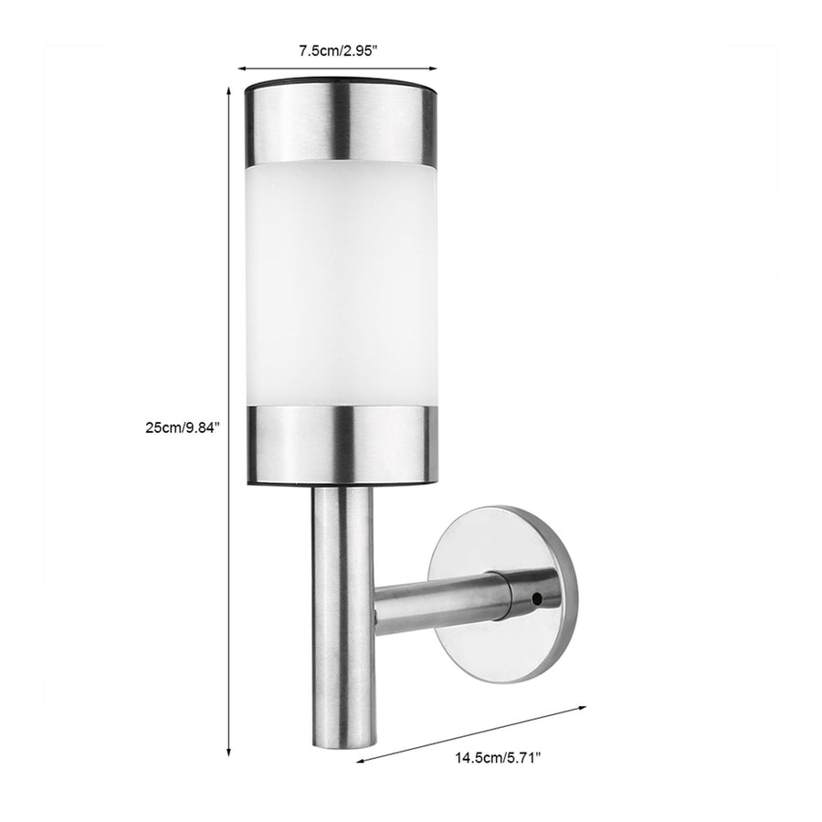 2Pcs Stainless Steel LED Solar Power Wall Mount Light Outdoor Garden Yard Sensor Lamp, image 5