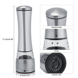 Stainless Steel & Acrylic Manual Salt & Pepper Mill Grinder Kitchen Cooking Tool