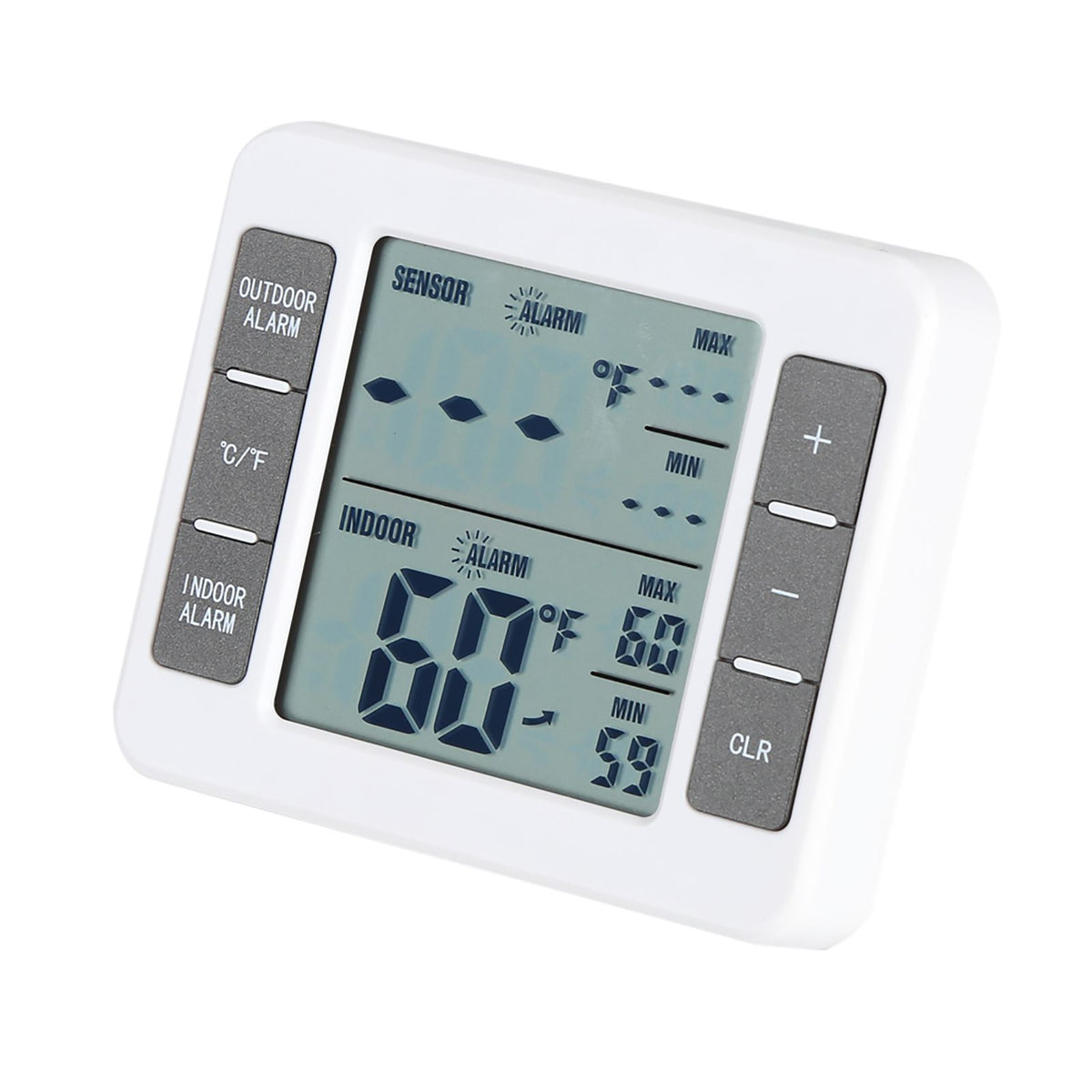 Wireless Digital Freezer Thermometer Indoor/Outdoor Temperature Sensor with Audible Alarm