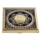 10 x 10 cm Solid Brass Gold Shower Drain Floor Drain Waste Drainer Bathroom Kitchen Balcony