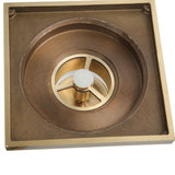 10 x 10 cm Solid Brass Gold Shower Drain Floor Drain Waste Drainer Bathroom Kitchen Balcony - Extra Image