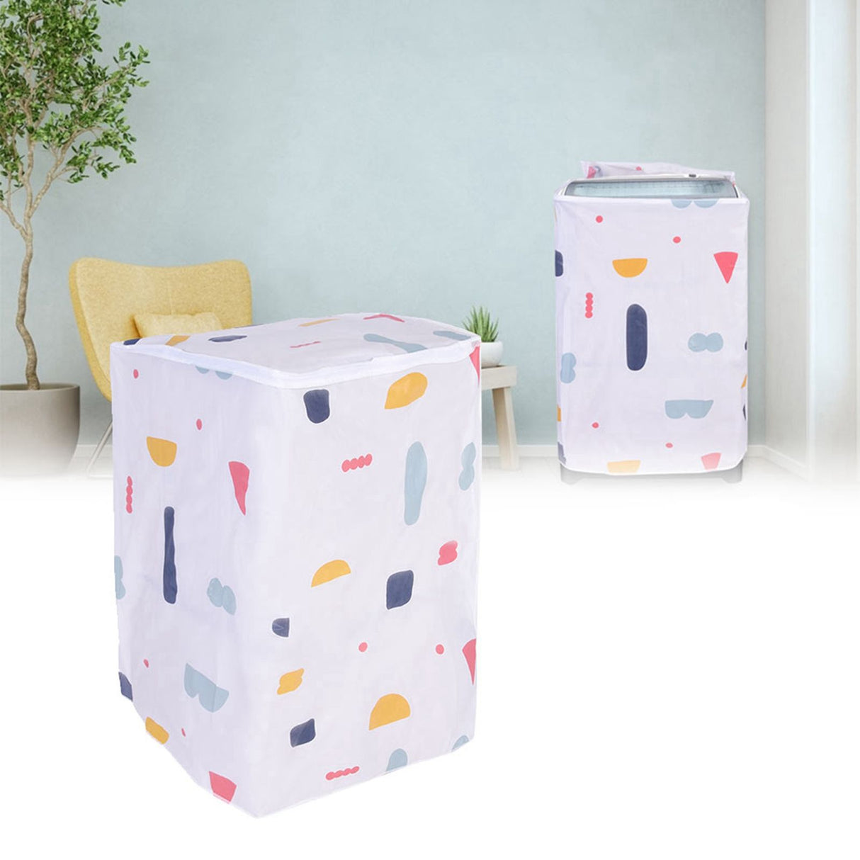 Waterproof Washing Machine Zipped Cover Dust Protection for Top Load Washer Dryer(Top Load)