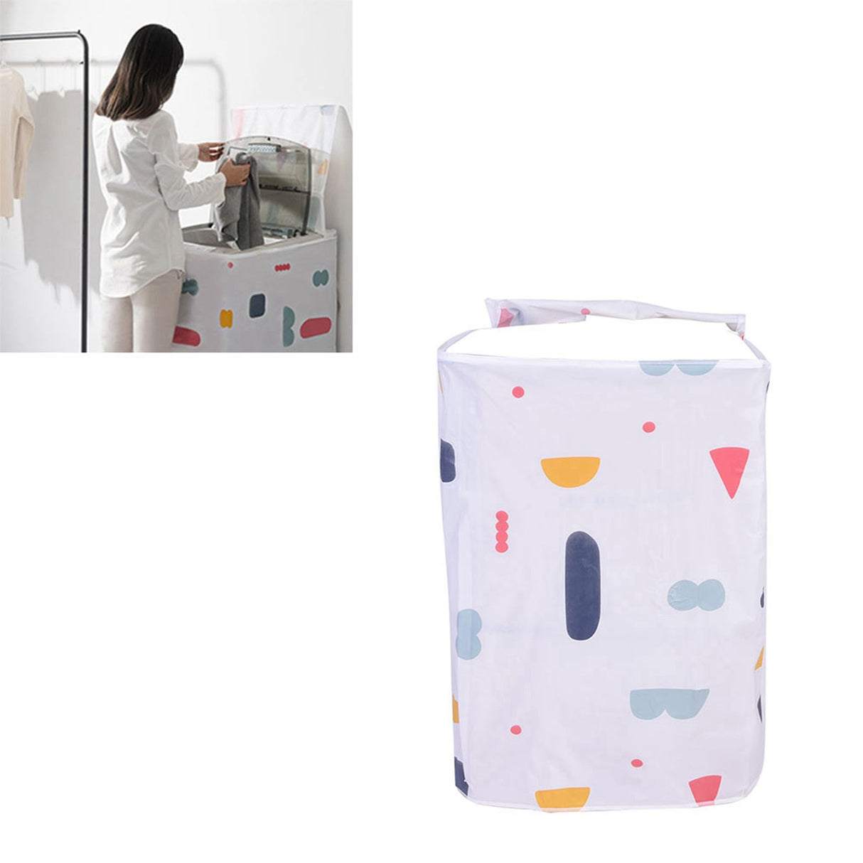 Waterproof Washing Machine Zipped Cover Dust Protection for Top Load Washer Dryer(Top Load)
