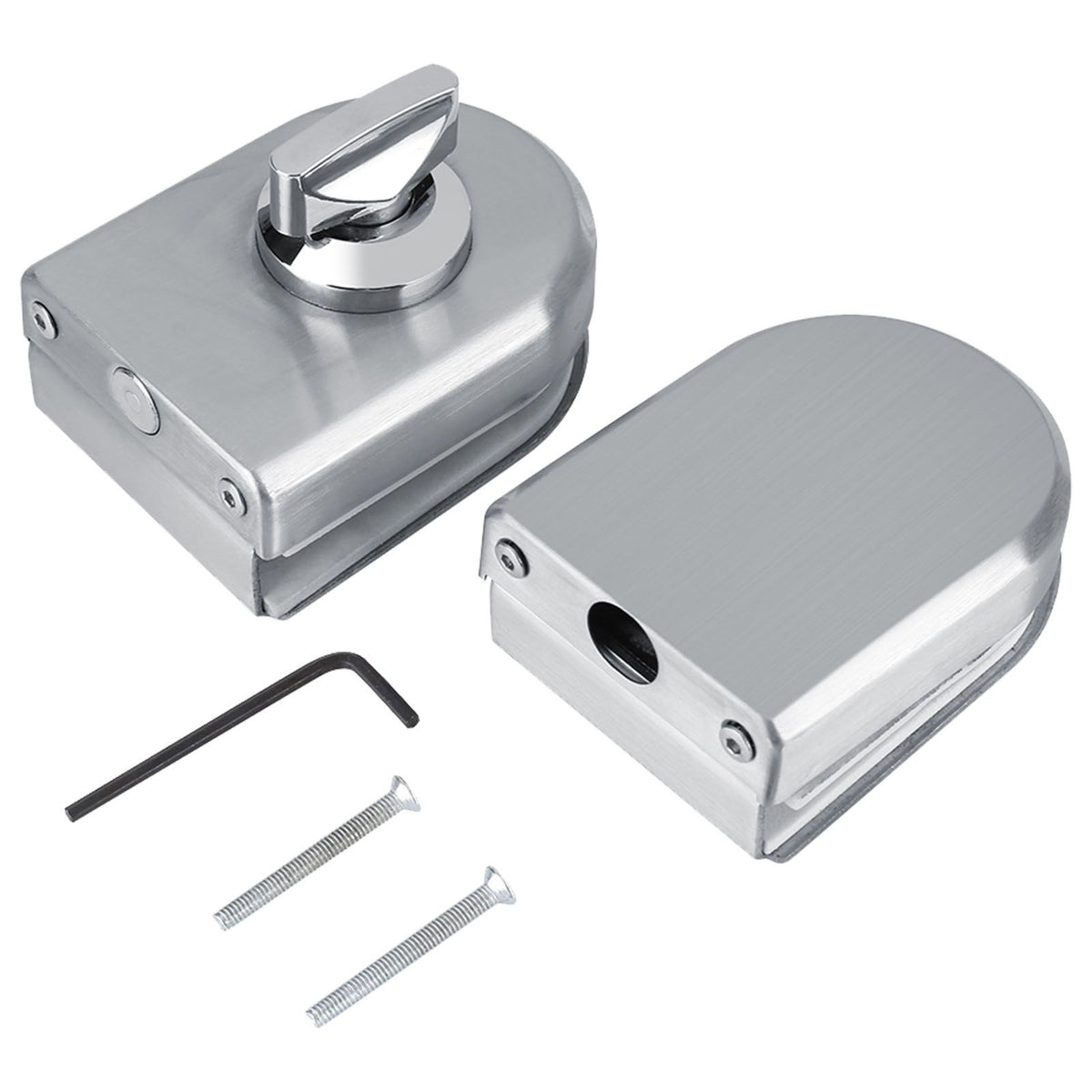Stainless Steel 10~12mm Glass Door Lock Rotary Knob Open/Close Home Hotel Bathroom Use