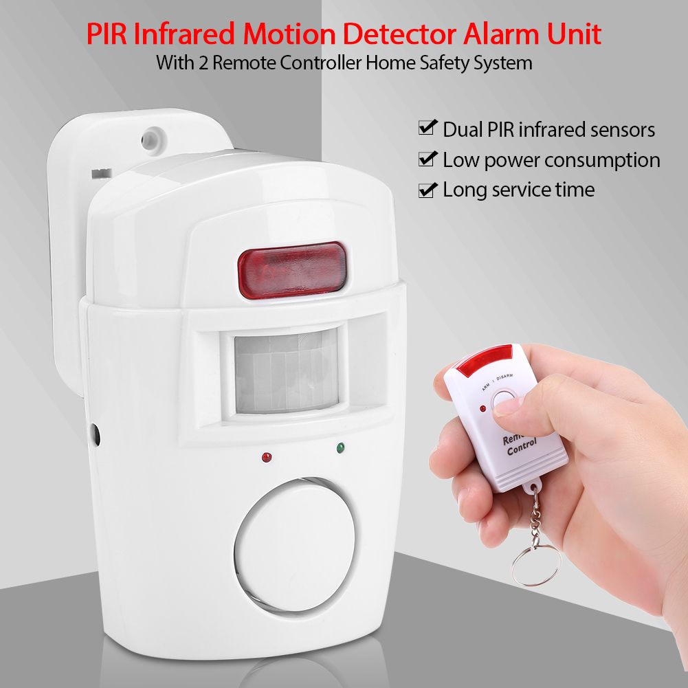 PIR Infrared Motion Detector Alarm Unit with 2 Remote Controller Home Safety System