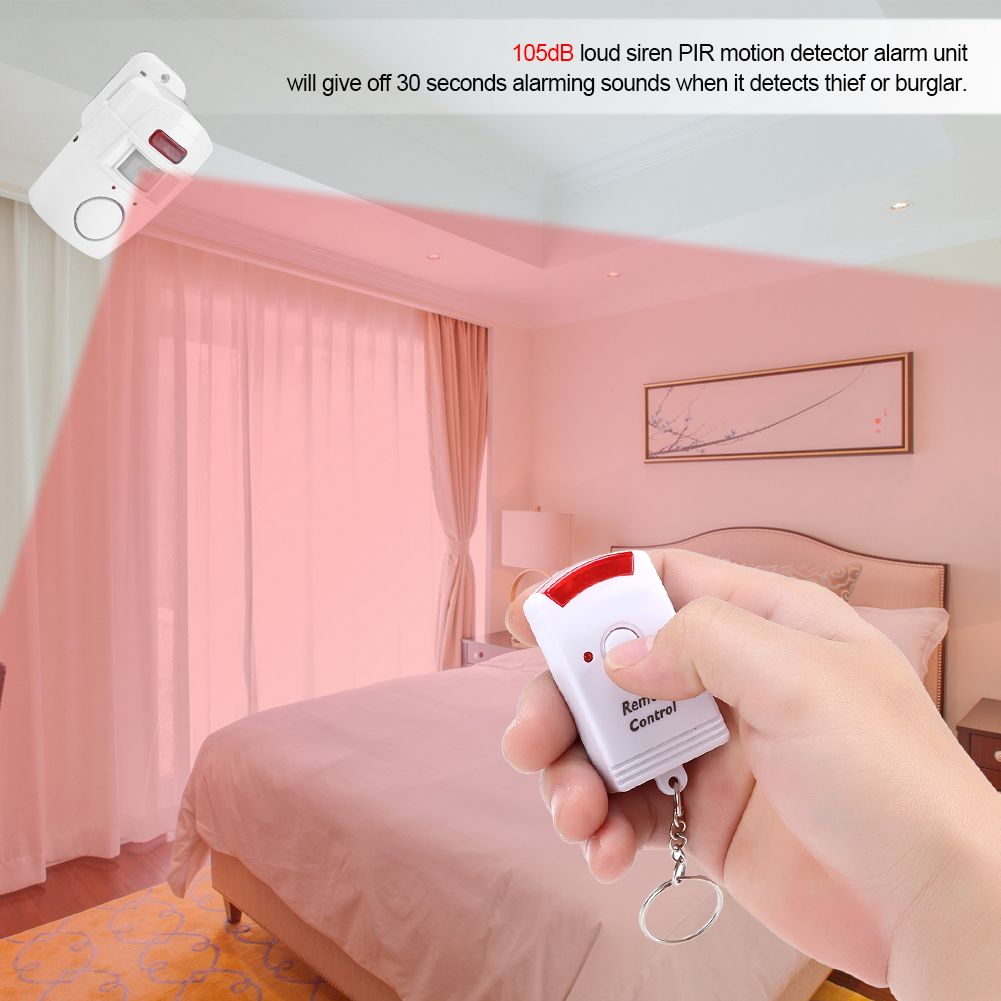 PIR Infrared Motion Detector Alarm Unit with 2 Remote Controller Home Safety System