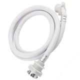 Washing Machine Water Inlet Hose Washer Pipe Tube Connector White Color Long Length 2m