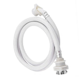 Washing Machine Water Inlet Hose Washer Pipe Tube Connector White Color Long Length 2m