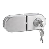 10~12mm Stainless Steel Glass Door Lock with Keys Open/Close Home Hotel Bathroom Use - Front View