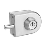 10~12mm Stainless Steel Glass Door Lock with Keys Open/Close Home Hotel Bathroom Use - Top-Down View