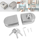 10~12mm Stainless Steel Glass Door Lock with Keys Open/Close Home Hotel Bathroom Use