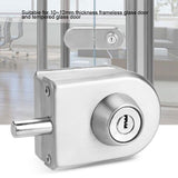 10~12mm Stainless Steel Glass Door Lock with Keys Open/Close Home Hotel Bathroom Use