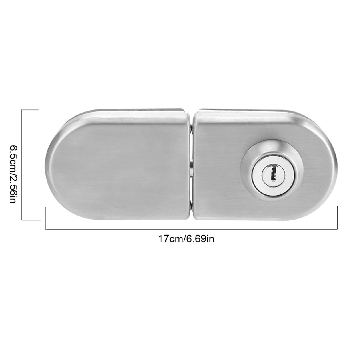 10~12mm Stainless Steel Glass Door Lock with Keys Open/Close Home Hotel Bathroom Use
