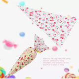 50 Clear Cone shaped Treat Popcorn Bags Treat Bags Cellophane Candy Bags with twist tie Cherry