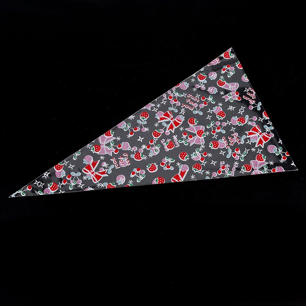 50 Clear Cone shaped Treat Popcorn Bags Treat Bags Cellophane Candy Bags with twist tie Cherry