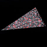 50 Clear Cone shaped Treat Popcorn Bags Treat Bags Cellophane Candy Bags with twist tie Cherry - Top-Down View