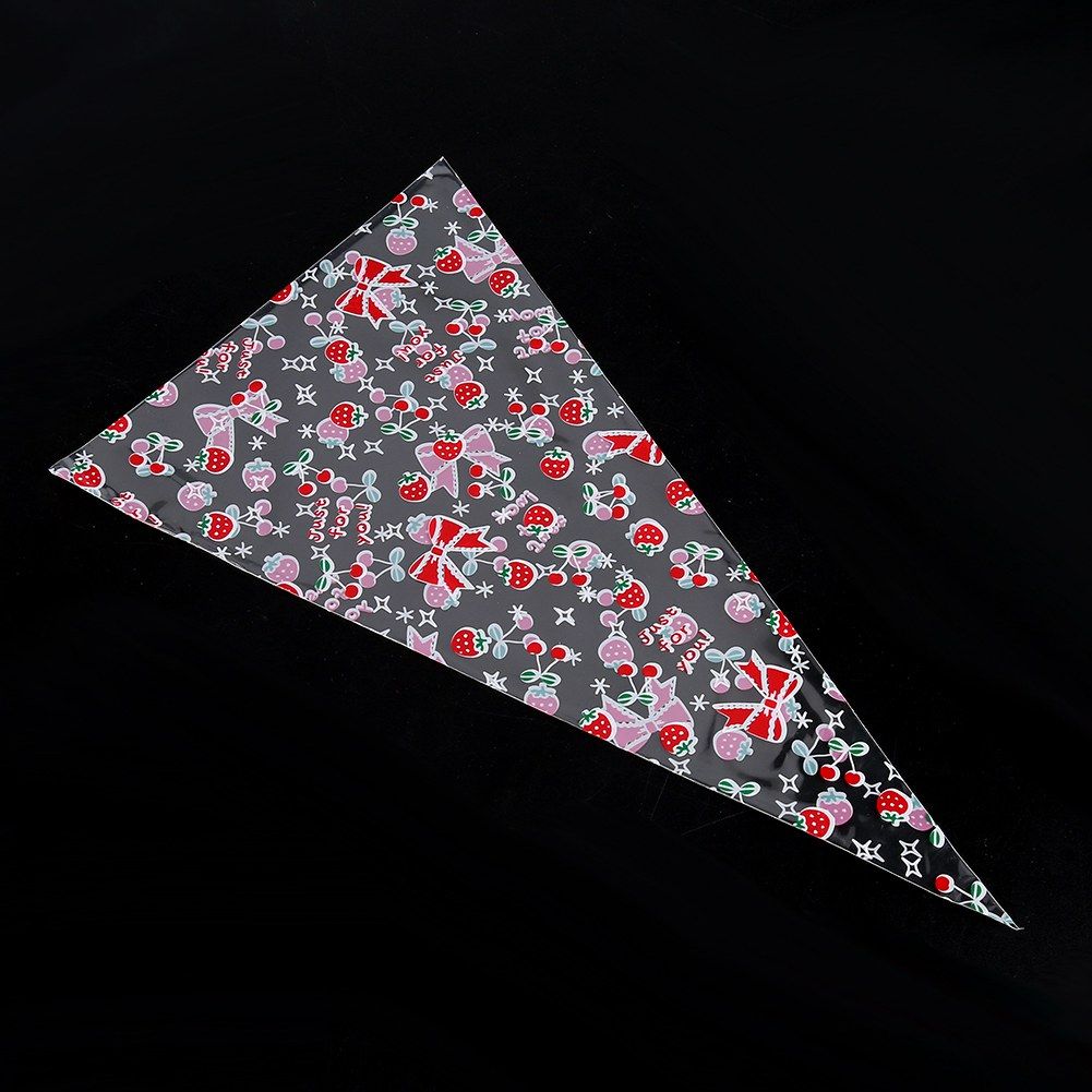 50 Clear Cone shaped Treat Popcorn Bags Treat Bags Cellophane Candy Bags with twist tie Cherry