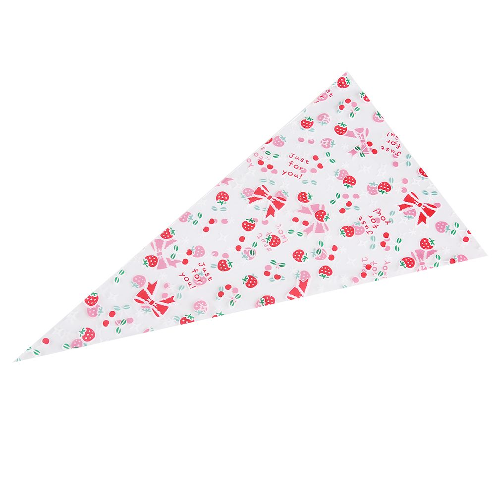 50 Clear Cone shaped Treat Popcorn Bags Treat Bags Cellophane Candy Bags with twist tie Cherry
