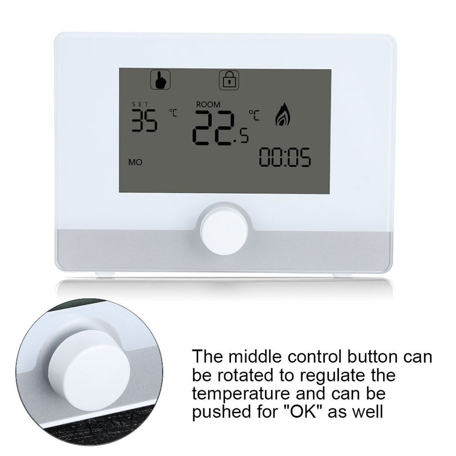 Programmable Thermostat Temperature Controller for Wall hung Boiler Heating System Black
