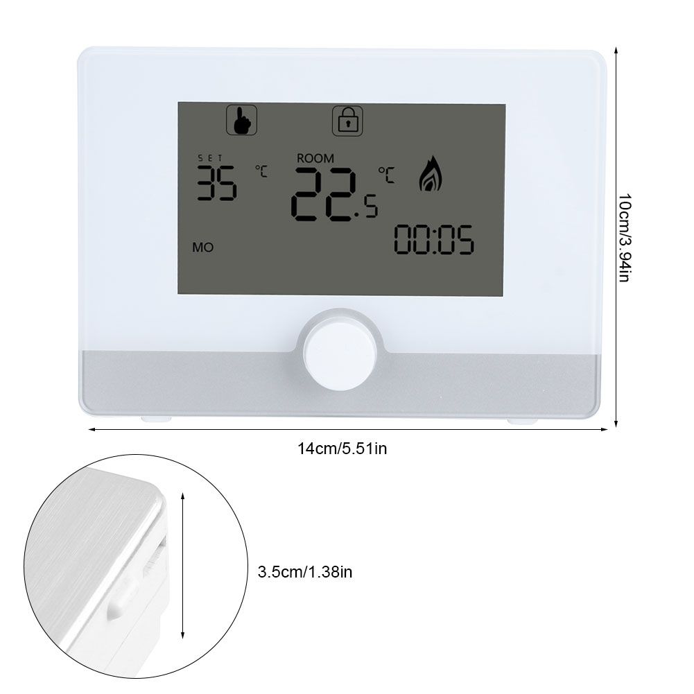 Programmable Thermostat Temperature Controller for Wall hung Boiler Heating System Black