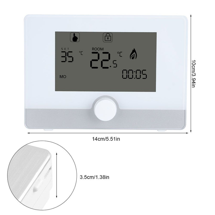 Programmable Thermostat Temperature Controller for Wall hung Boiler Heating System Black