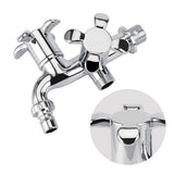 ABS Washing Machine Faucet Sink Basin Water Tap with Double Spout&Handle G1/2 Blossom Handle