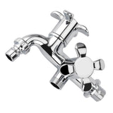 ABS Washing Machine Faucet Sink Basin Water Tap with Double Spout&Handle G1/2 Blossom Handle