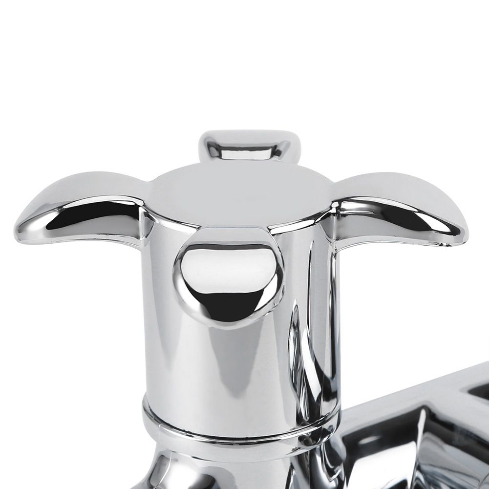 ABS Washing Machine Faucet Sink Basin Water Tap with Double Spout&Handle G1/2 Blossom Handle
