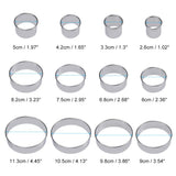 12 Pcs Stainless steel Round Cookie Biscuit Cutter Baking Metal Ring Molds for Dough Fondant Do