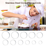 12 Pcs Stainless steel Round Cookie Biscuit Cutter Baking Metal Ring Molds for Dough Fondant Do