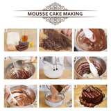 12 Pcs Stainless steel Round Cookie Biscuit Cutter Baking Metal Ring Molds for Dough Fondant Do - Rear View