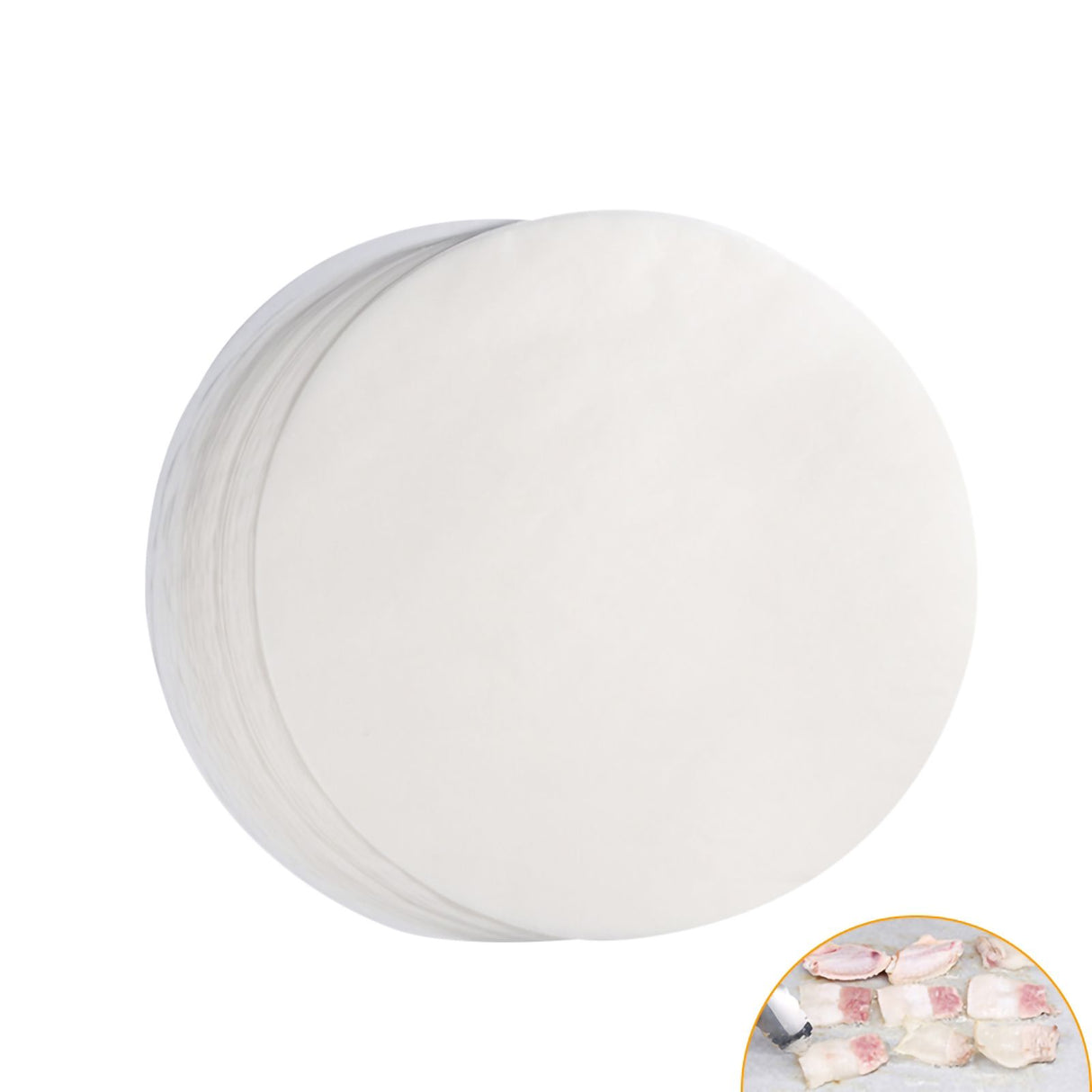 100Pcs Non Stick Round BBQ Paper Baking Sheets 10 Inch Barbecue Tin Foil Paper for Grill Line C
