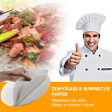 100Pcs Non Stick Round BBQ Paper Baking Sheets 10 Inch Barbecue Tin Foil Paper for Grill Line C
