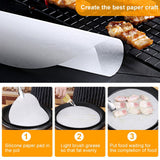 100Pcs Non Stick Round BBQ Paper Baking Sheets 10 Inch Barbecue Tin Foil Paper for Grill Line C