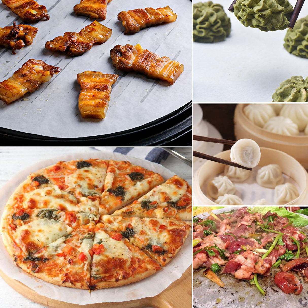 100Pcs Non Stick Round BBQ Paper Baking Sheets 10 Inch Barbecue Tin Foil Paper for Grill Line C