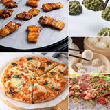 100Pcs Non Stick Round BBQ Paper Baking Sheets 10 Inch Barbecue Tin Foil Paper for Grill Line C