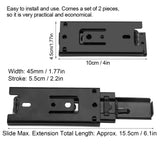 2pcs Mini Short Drawer Slides Furniture Guide Rail Full Extension Kitchen Cupboard Hardware 4in