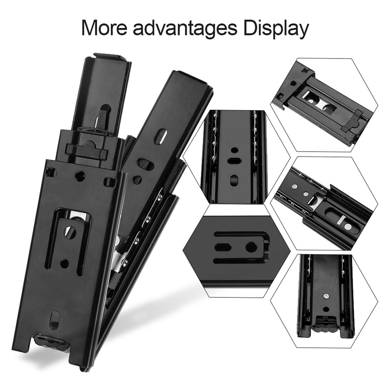 2pcs Mini Short Drawer Slides Furniture Guide Rail Full Extension Kitchen Cupboard Hardware 4in
