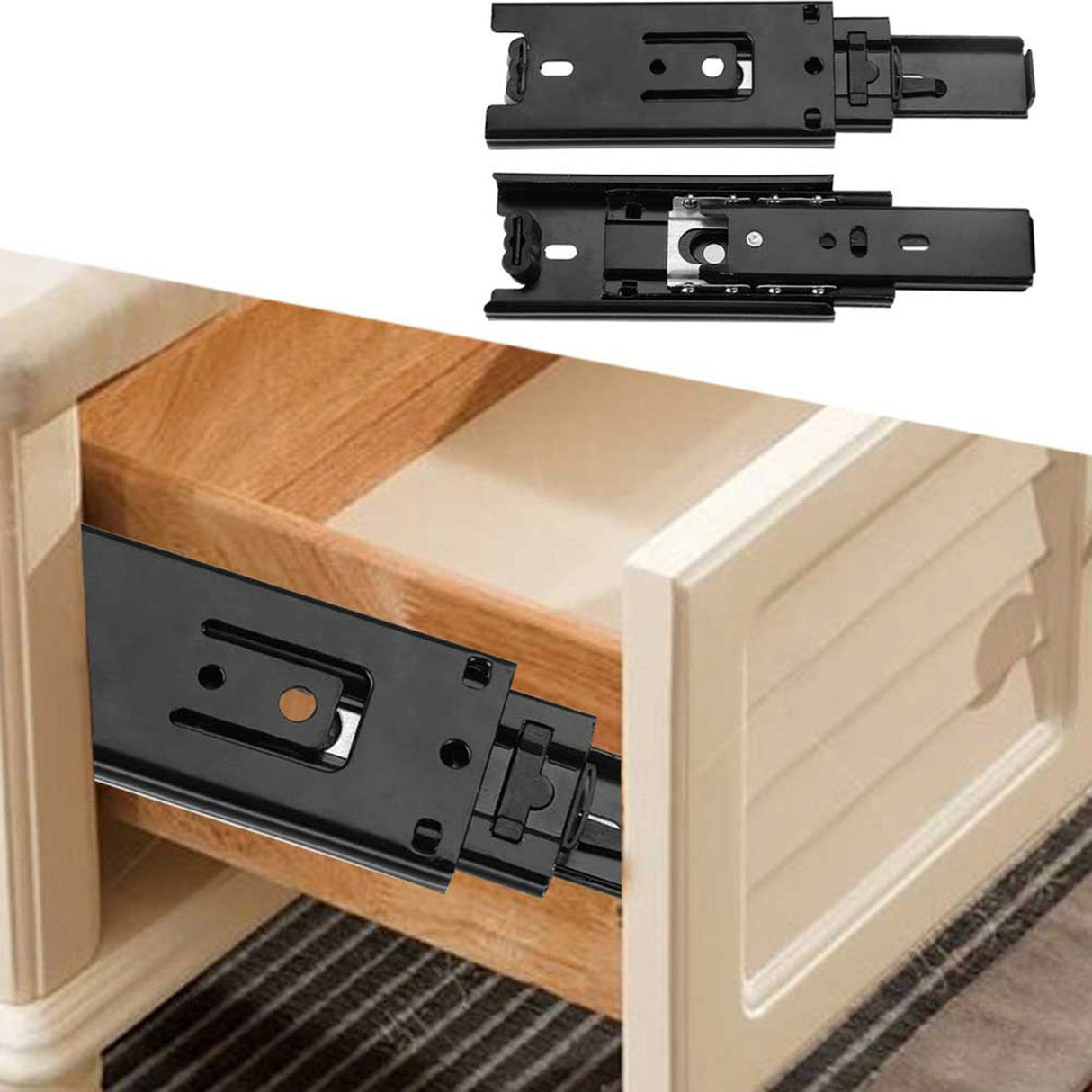 2pcs Mini Short Drawer Slides Furniture Guide Rail Full Extension Kitchen Cupboard Hardware 4in