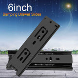 2pcs Mini Short Drawer Slides Furniture Guide Rail Full Extension Kitchen Cupboard Hardware 6in - Front View