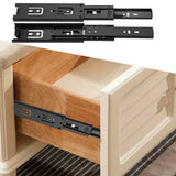 2pcs Mini Short Drawer Slides Furniture Guide Rail Full Extension Kitchen Cupboard Hardware 6in - Side View