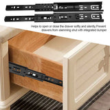 2pcs Mini Short Drawer Slides Furniture Guide Rail Full Extension Kitchen Cupboard Hardware 8in - Side View