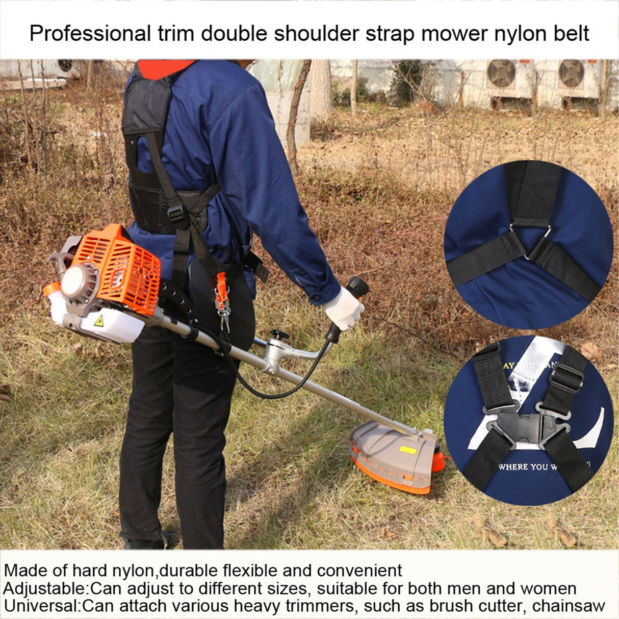 Professional Trimmer Double Shoulder Strap Mower Nylon Belt for Brush Cutter Garden Lawn